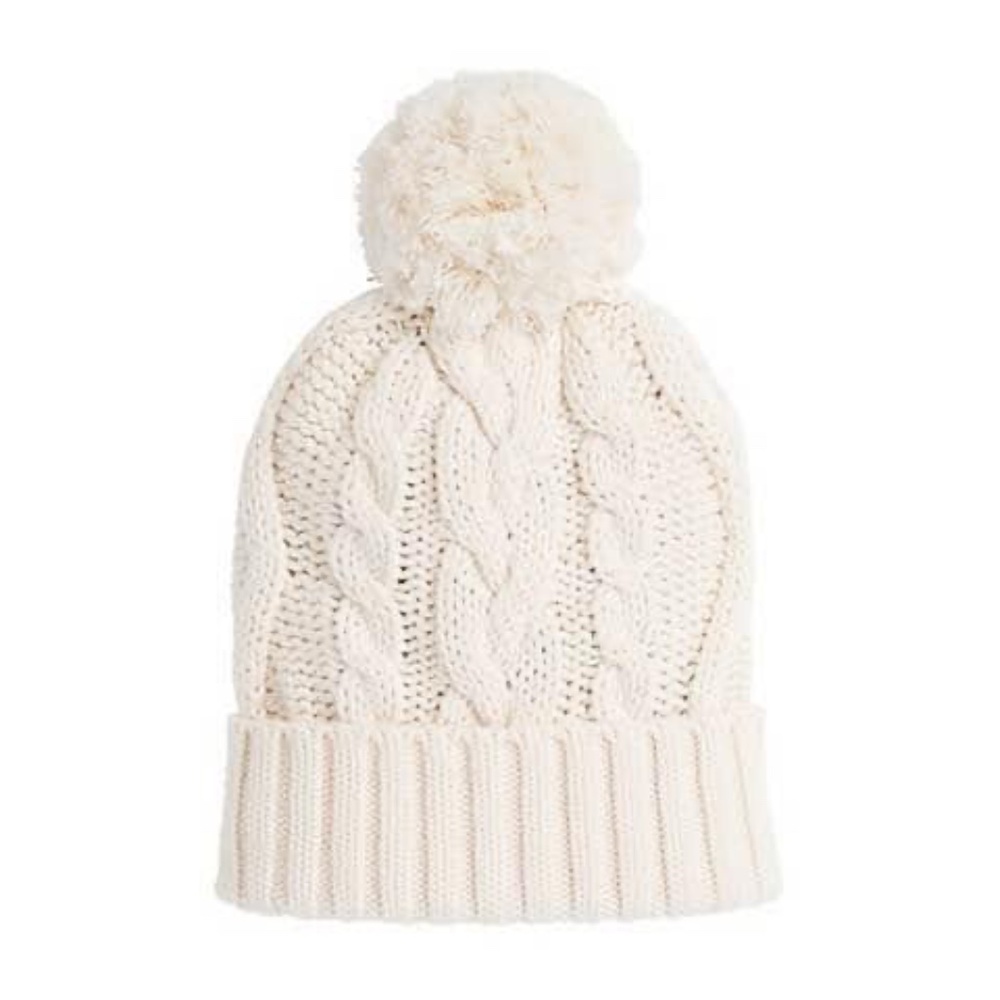 BRAND NEW girl youth seed heritage cable knit pom pom toque beanie winter M/L